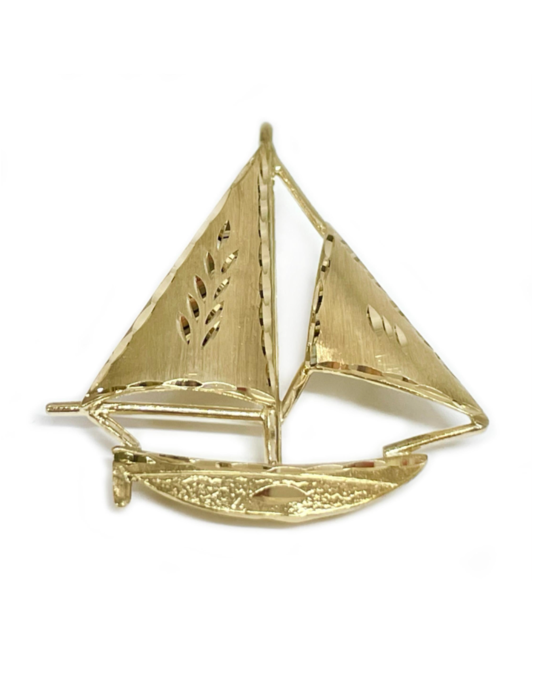 1st Dibs: Diamond-Cut Sail Boat Pendant