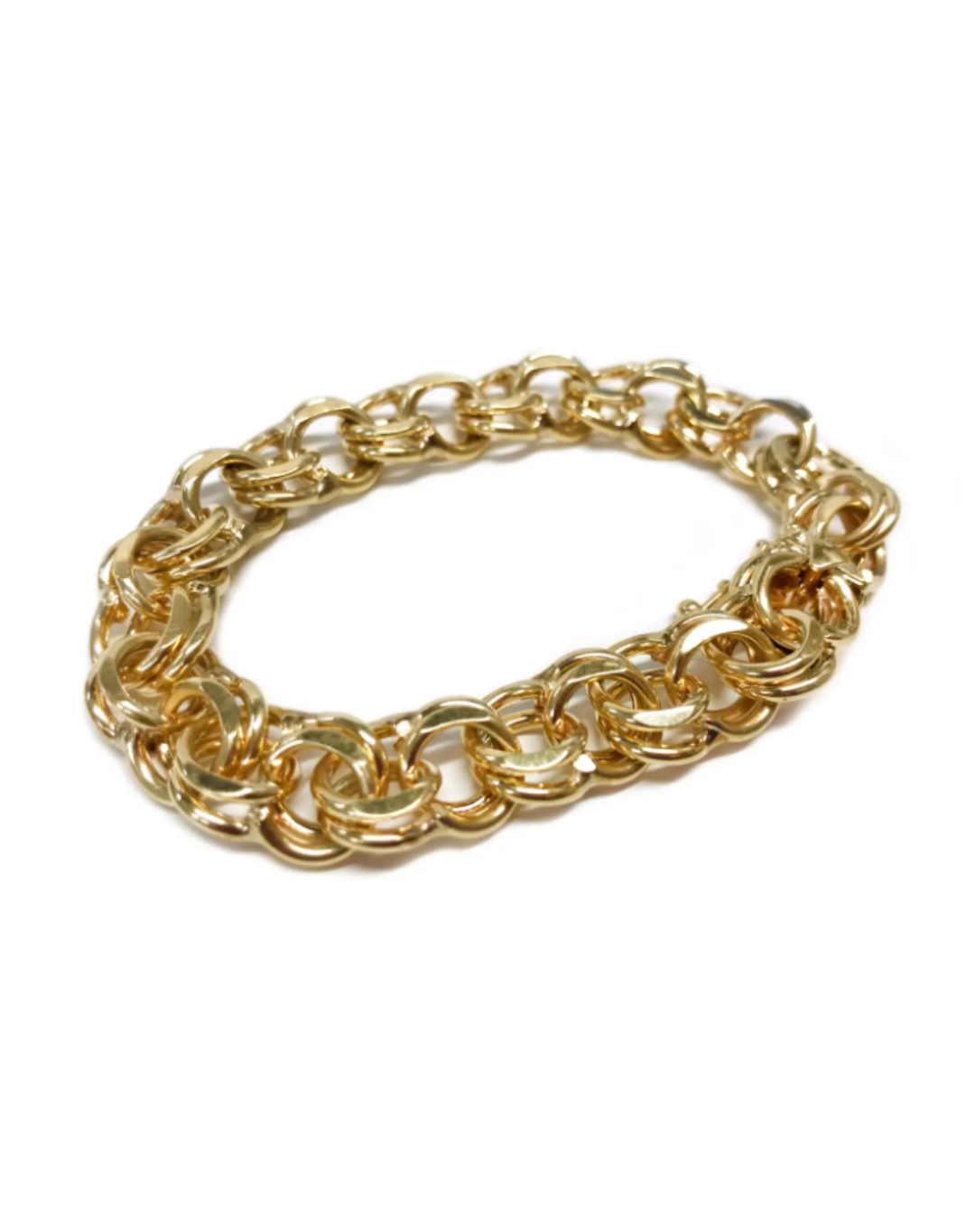 1st Dibs: Vintage Double-Link Byzantine Bracelet in 14K Yellow Gold