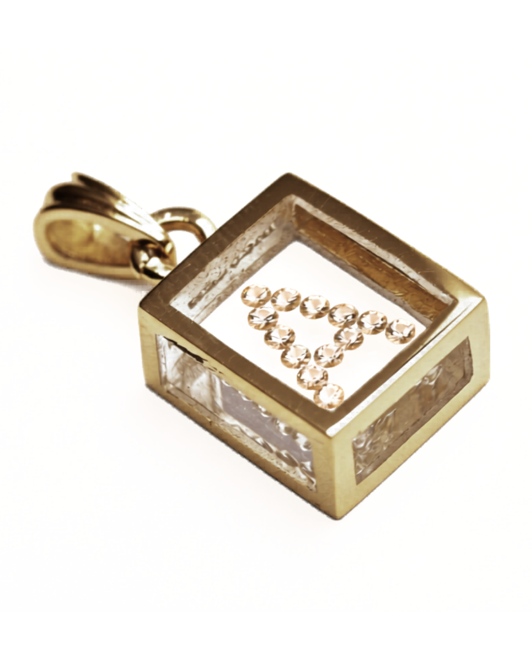 Incogem Floating Diamond Yellow Gold Pendants