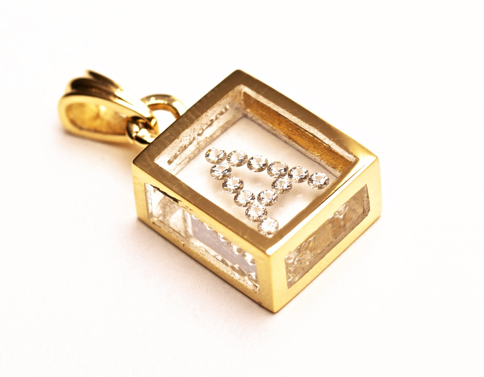 Incogem Floating Diamond Yellow Gold Pendants