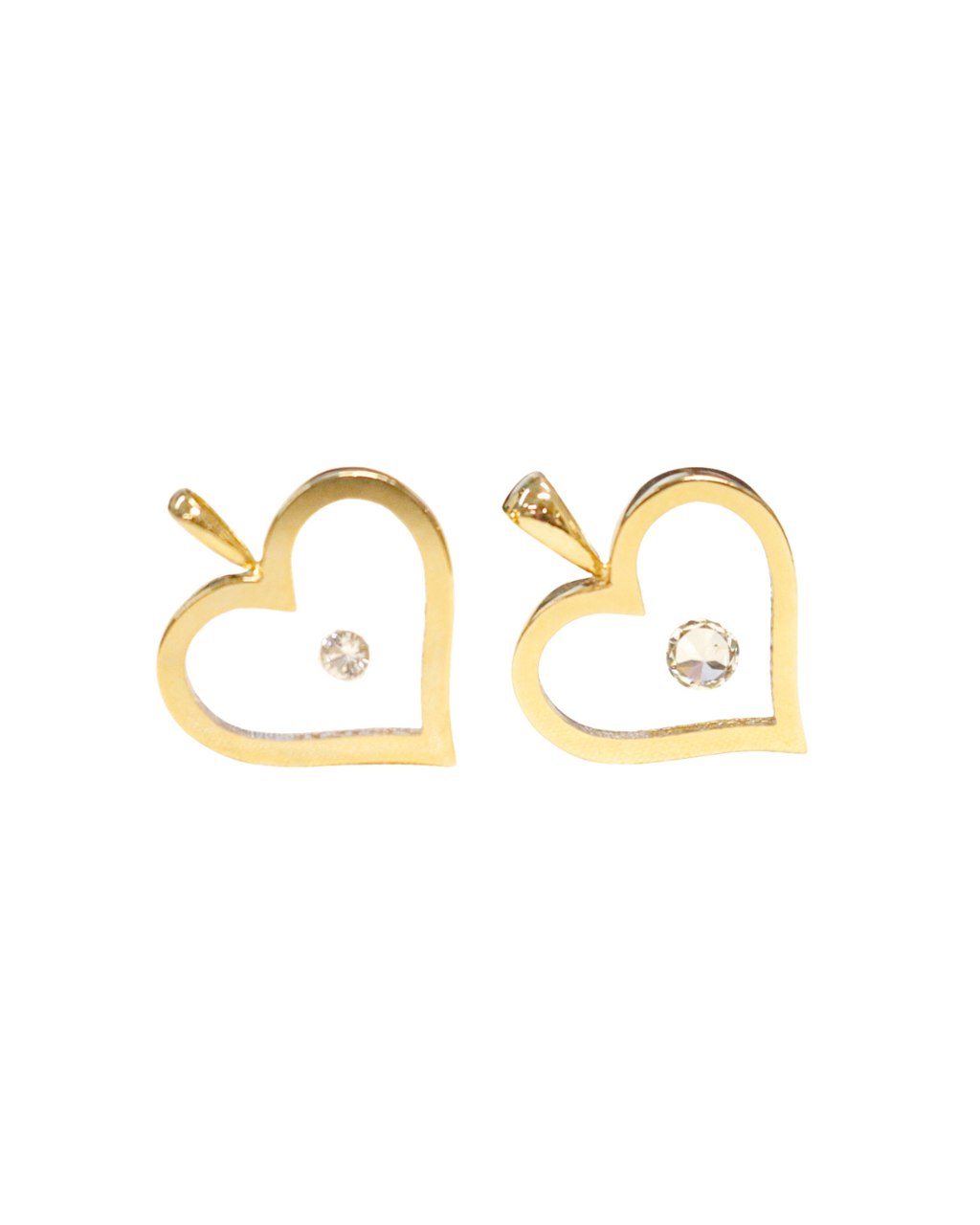 Incogem Floating Diamond "Heart" Pendant Yellow Gold with 0.10 Carat Diamond