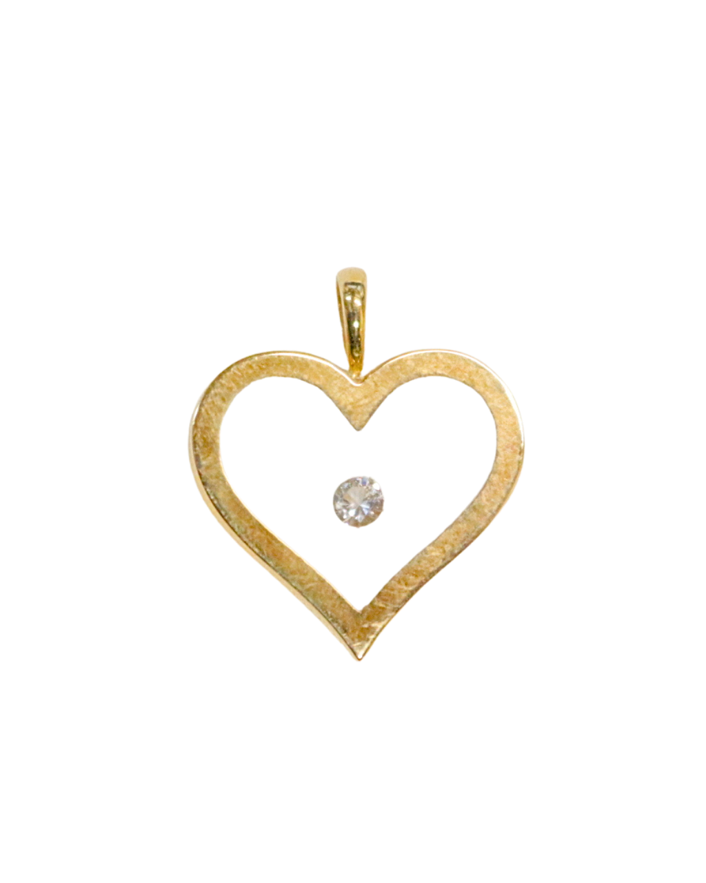 Incogem Floating Diamond "Heart" Pendant Yellow Gold with 0.10 Carat Diamond