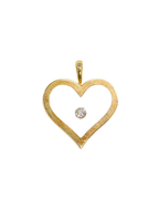 Incogem Floating Diamond "Heart" Pendant Yellow Gold with 0.10 Carat Diamond