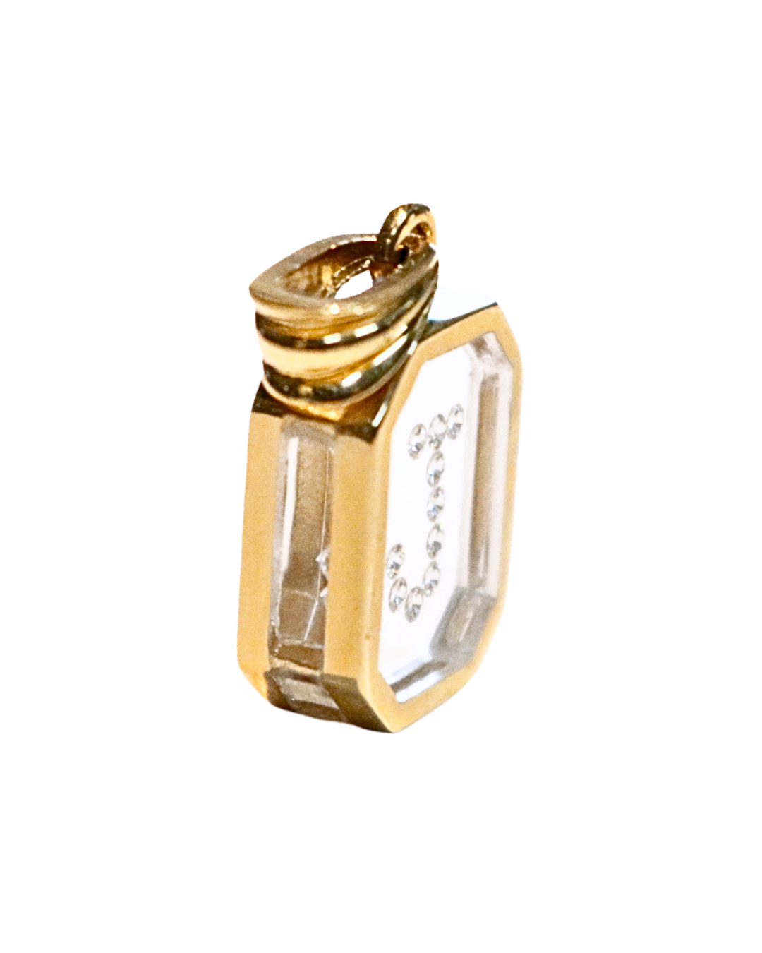 Incogem Floating Diamond Octagon Pendant "J”