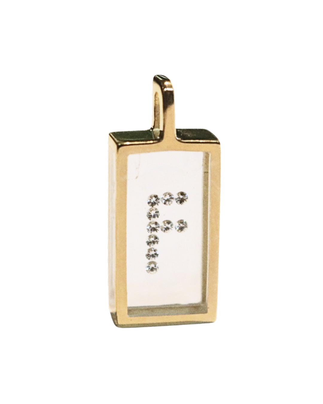Incogem Floating Diamond Rectangle Pendant "F”