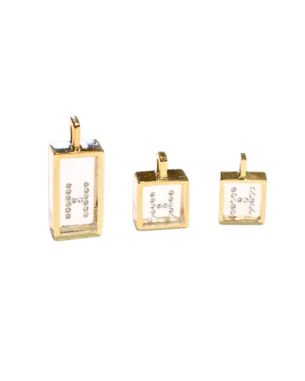 Incogem Floating Diamond Rectangle Pendant "H”