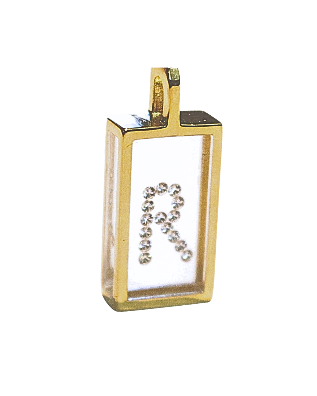 Incogem Floating Diamond Rectangle Pendant "R”
