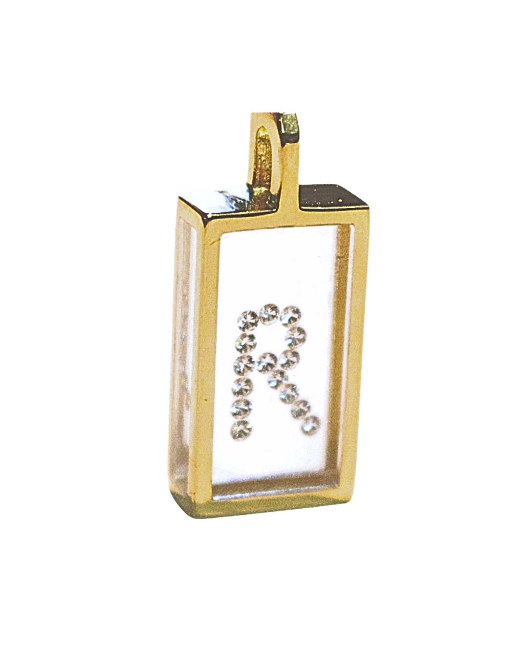 Incogem Floating Diamond Rectangle Pendant "R”