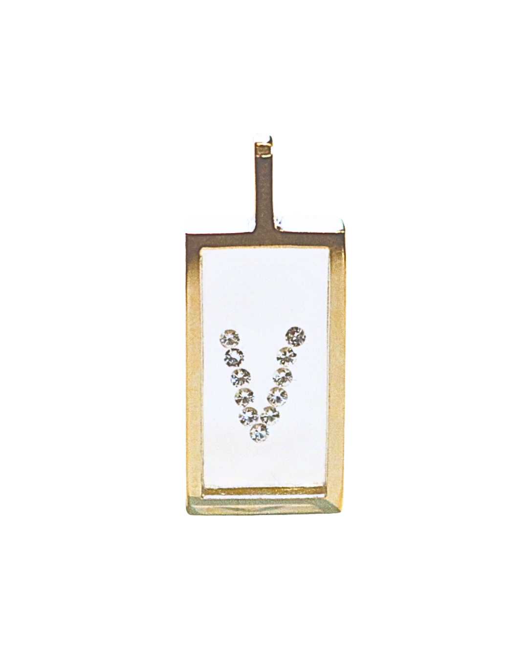 Incogem Floating Diamond Rectangle Pendant "V”