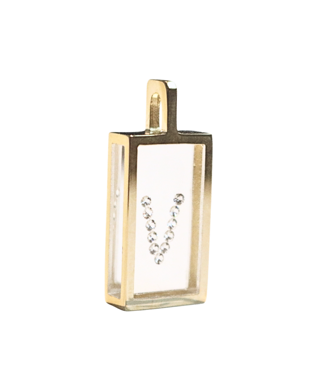 Incogem Floating Diamond Rectangle Pendant "V”
