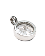 Incogem Floating Diamond Circle Pendant "M" White Gold