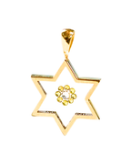 Incogem Floating "Flower" Diamond "Star" Pendant Yellow Gold