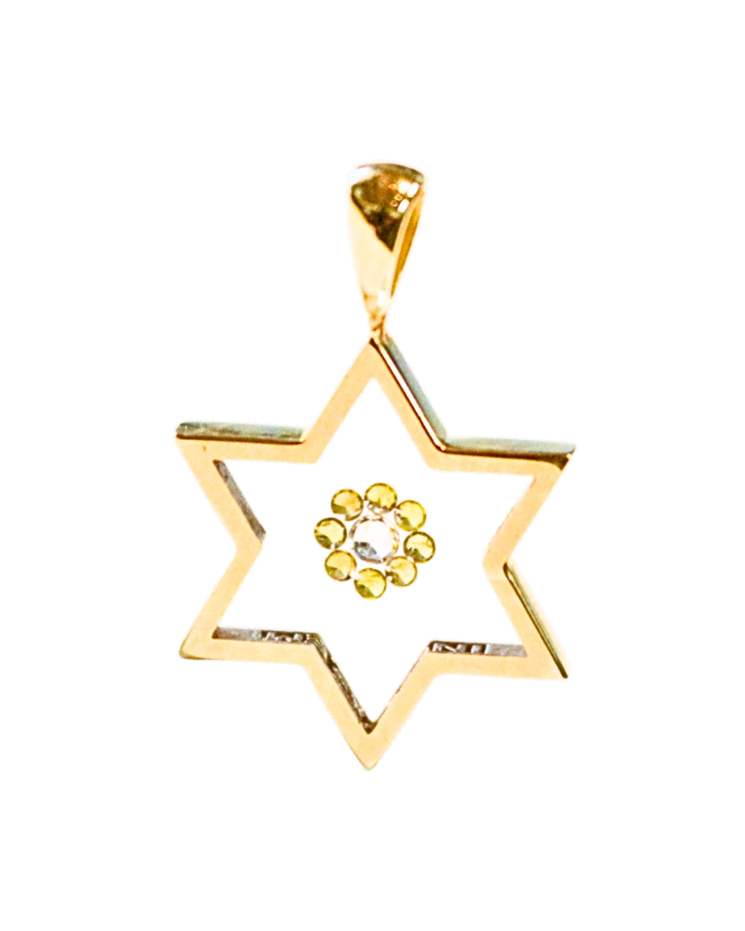 Incogem Floating "Flower" Diamond "Star" Pendant Yellow Gold