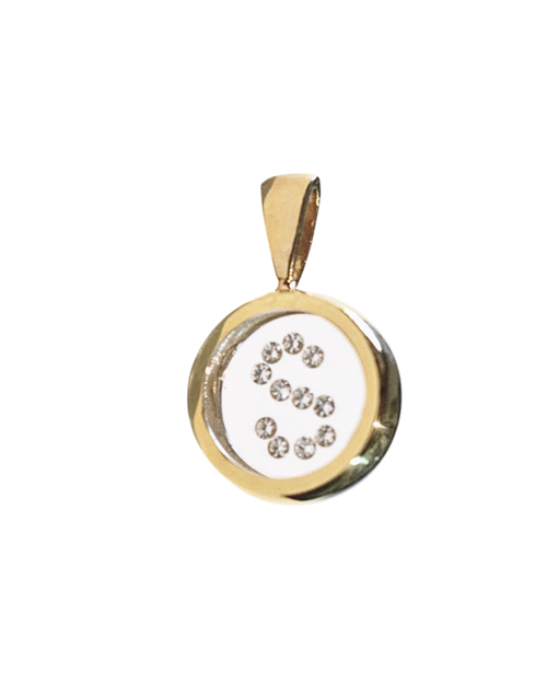 Incogem Floating Diamond Circle Pendant "S" Yellow Gold