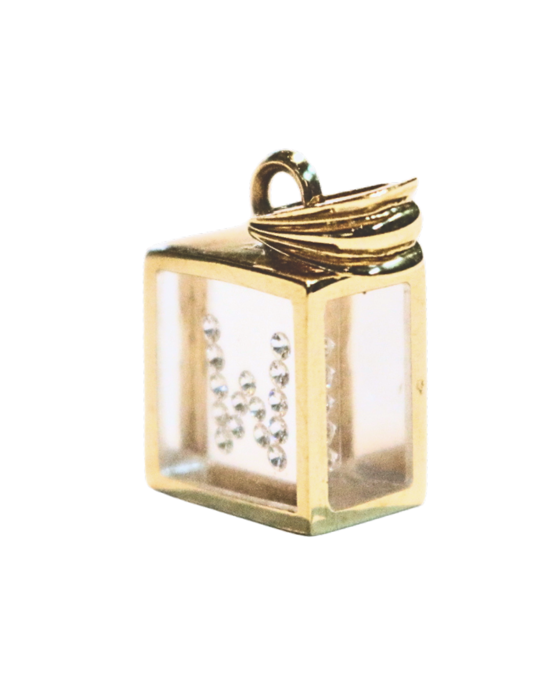 Incogem Floating Diamond Cube Pendant "W"