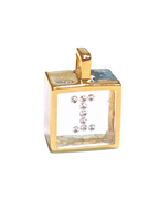 Incogem Floating Diamond Cube Pendant "I"