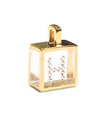 Incogem Floating Diamond Cube Pendant "H"