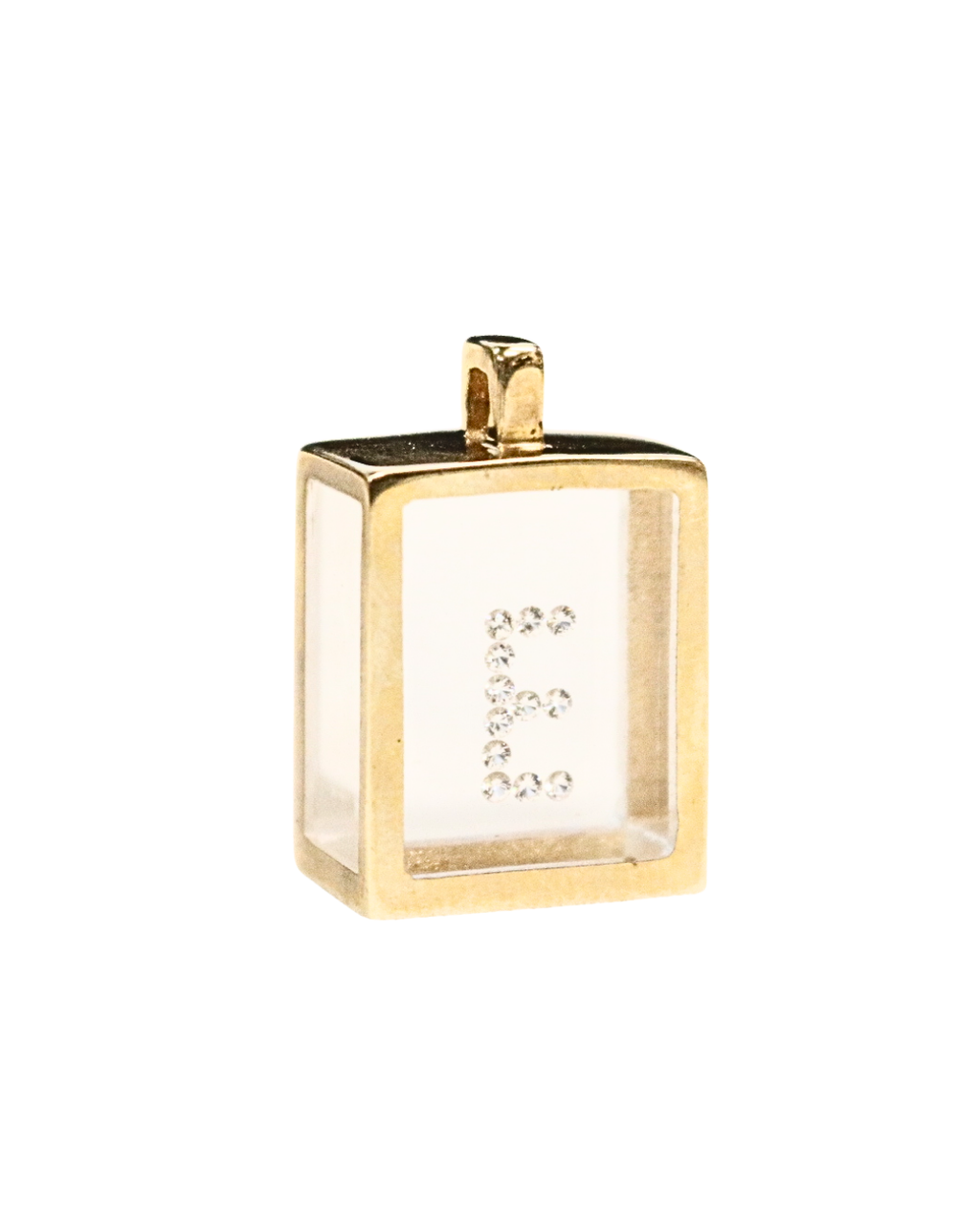 Incogem Floating Diamond Super Pendant "E" Yellow Gold