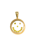 Incogem Floating Diamond Circle Pendant "Smiley Face" Yellow Gold and Canary Diamonds