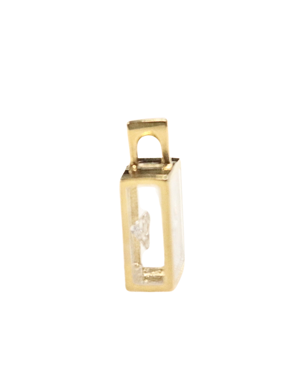 Incogem Floating Diamond Classic Pendant "Princess Cut" Yellow Gold