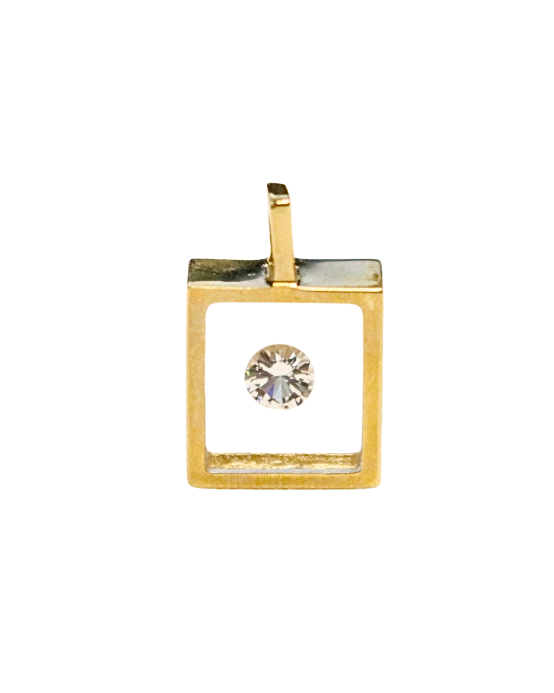 Incogem Floating Diamond Classic Pendant "0.20 Brilliant Cut" Yellow Gold