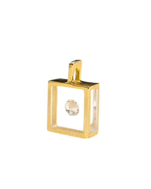 Incogem Floating Diamond Classic Pendant "0.20 Brilliant Cut" Yellow Gold