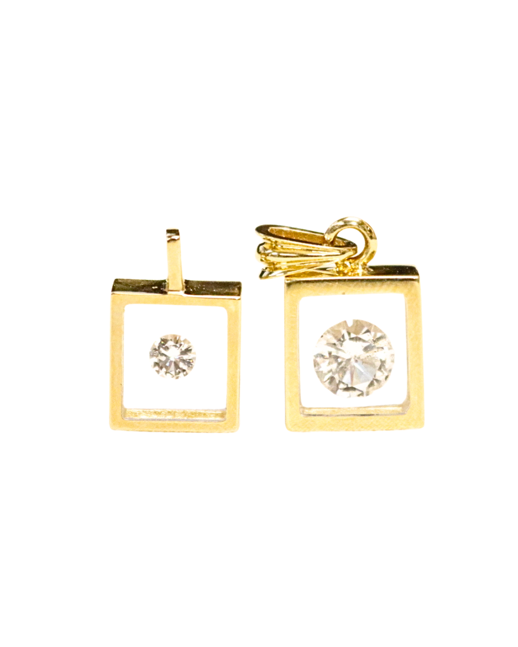 Incogem Floating Diamond Classic Pendant "1 Carat Brilliant Cut" Yellow Gold