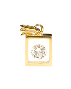 Incogem Floating Diamond Classic Pendant "1 Carat Brilliant Cut" Yellow Gold