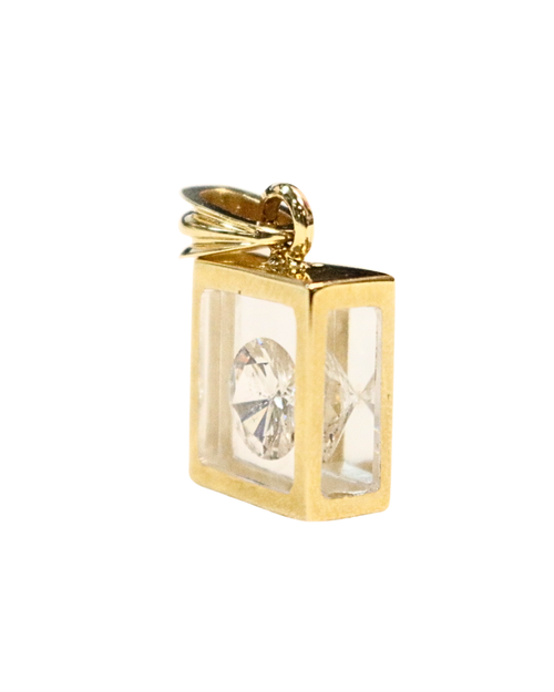 Incogem Floating Diamond Classic Pendant "1 Carat Brilliant Cut" Yellow Gold