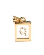 Incogem Floating Diamond Pendant "Q" Yellow Gold
