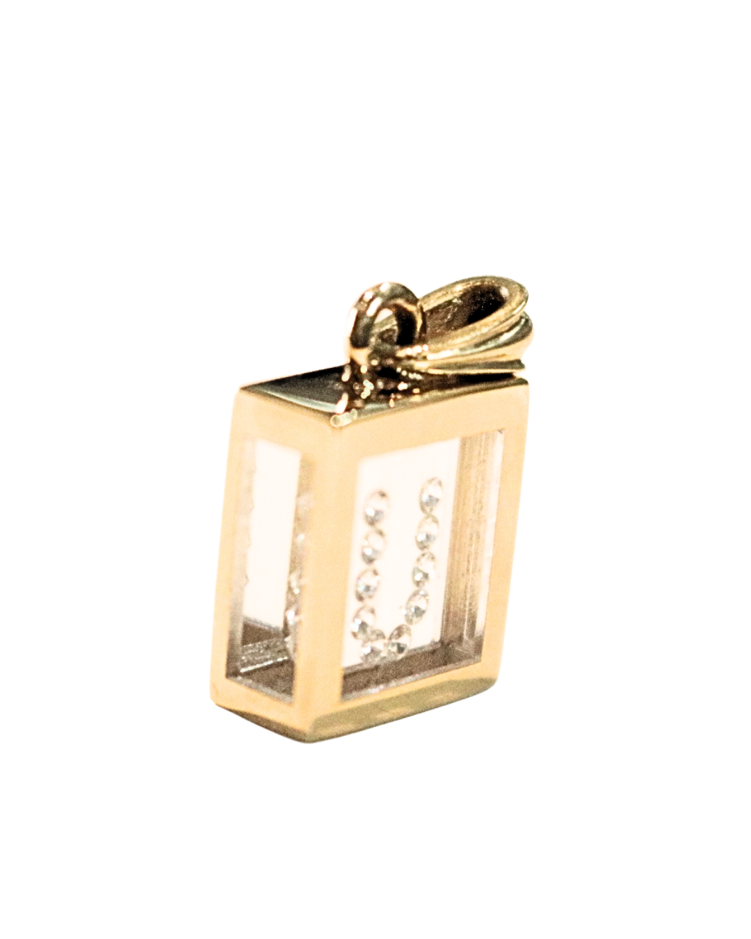 Incogem Floating Diamond Pendant "U" Yellow Gold
