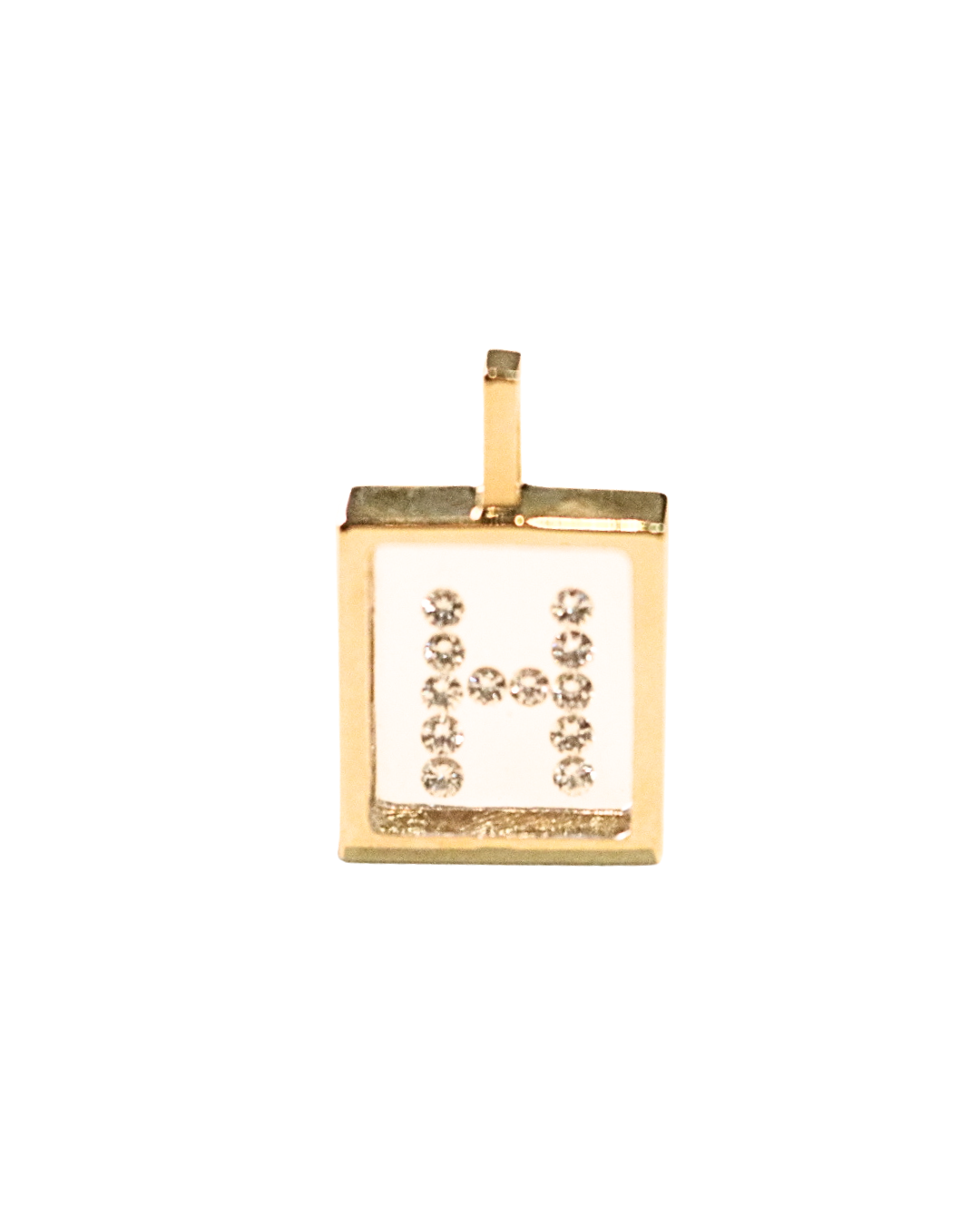 Incogem Floating Diamond Classic Pendant "H" Yellow Gold