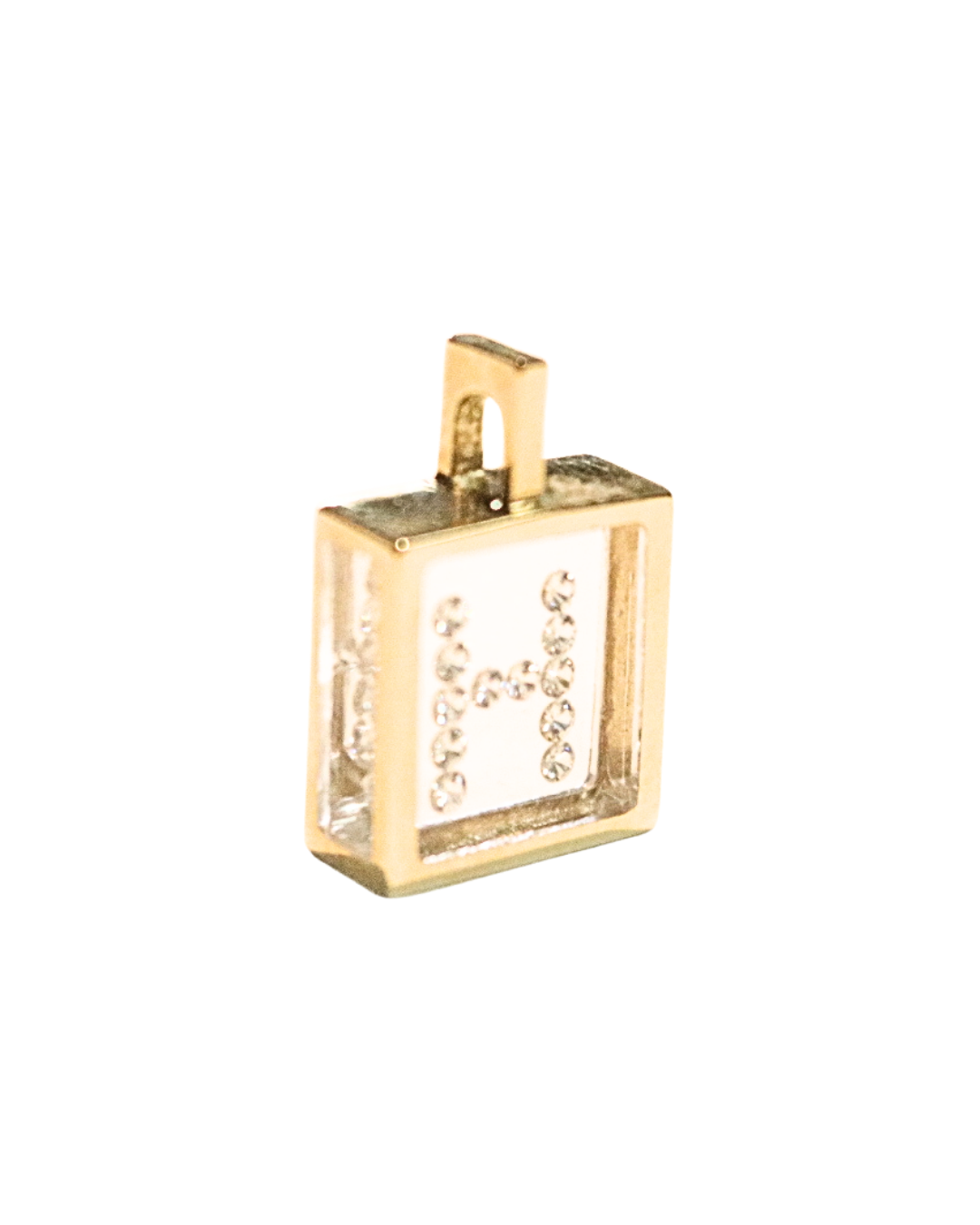 Incogem Floating Diamond Classic Pendant "H" Yellow Gold