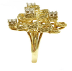 1st Dibs Yellow Gold Diamond Ring with Textured Finish, Circa 1980s