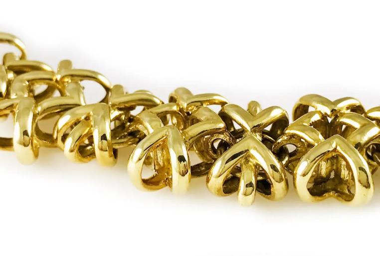 1st Dibs Crisscross 18k Yellow Gold Necklace