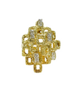 1st Dibs Yellow Gold Diamond Ring with Textured Finish, Circa 1980s