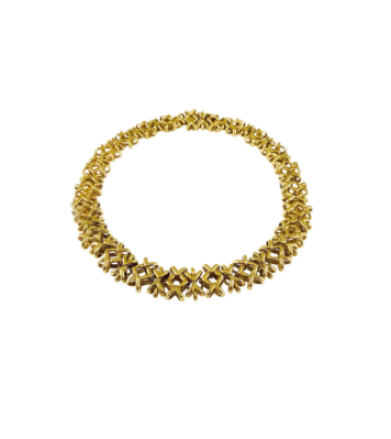 1st Dibs Crisscross 18k Yellow Gold Necklace