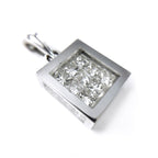 Incogem Floating Princess Cut Diamond Pendant "Pavé" White Gold