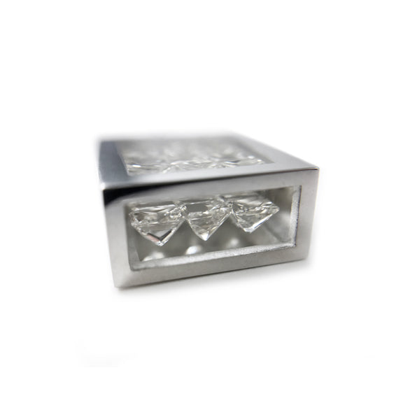 Incogem Floating Princess Cut Diamond Pendant "Pavé" White Gold