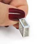 Incogem Floating Princess Cut Diamond Pendant "Pavé" White Gold