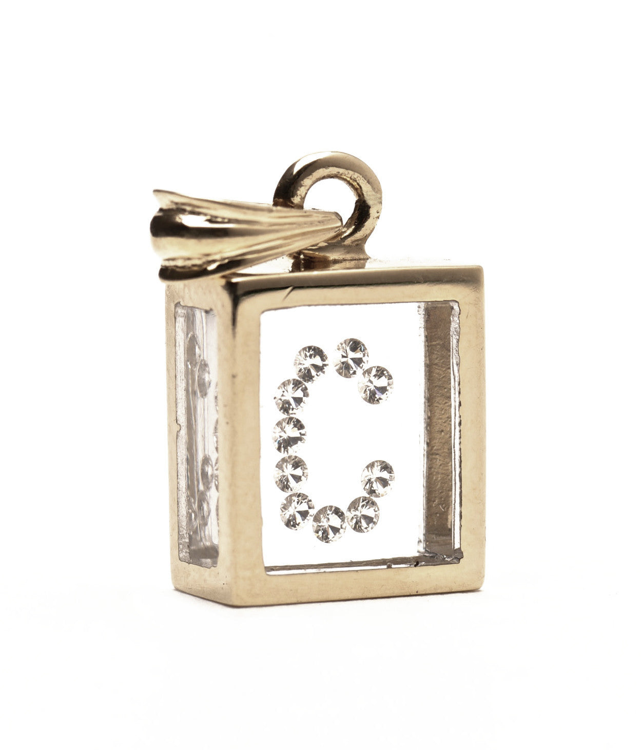 Floating Diamond Pendant: 14k White Gold (A-Z)