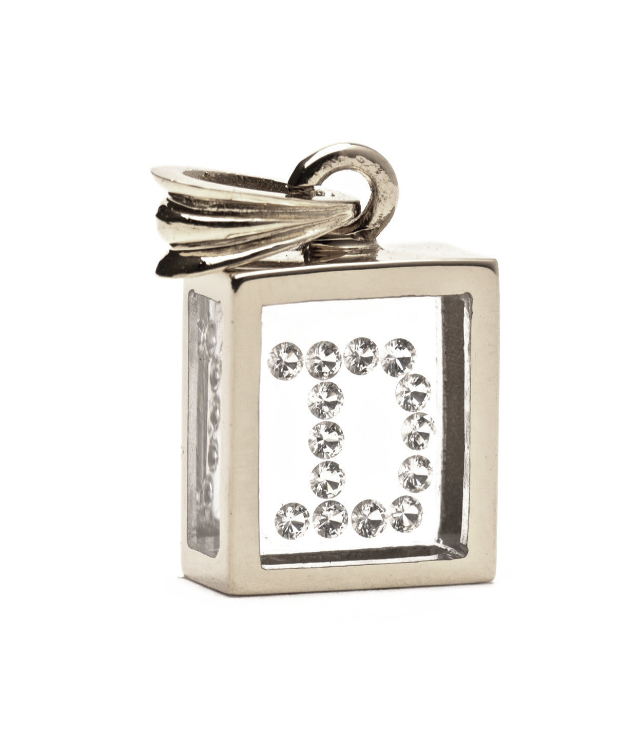 Floating Diamond Pendant: 14k White Gold (A-Z)