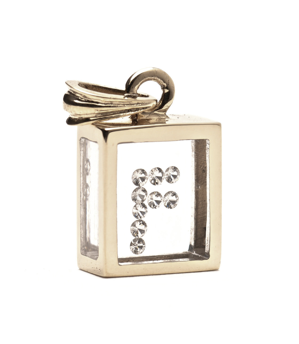 Floating Diamond Pendant: 14k White Gold (A-Z)