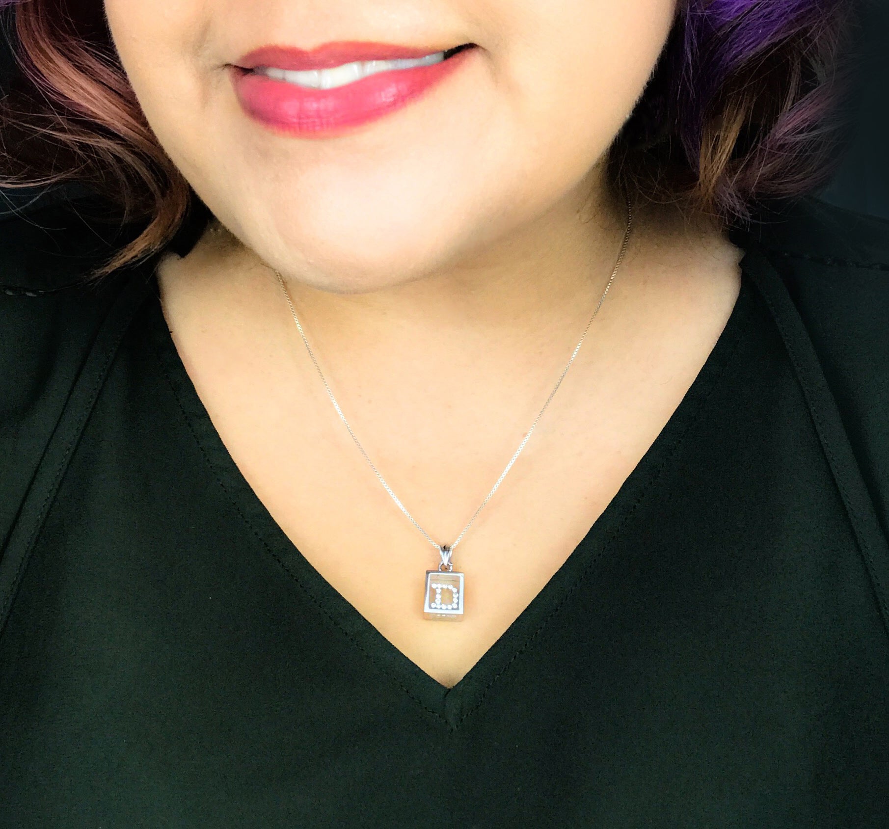 Floating Diamond Pendant: 14k White Gold (A-Z)