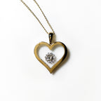 Incogem Floating "Flower" Diamonds "Heart" Pendant