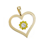 Incogem Floating "Flower" Diamonds "Heart" Pendant