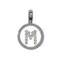 Incogem Floating Diamond Circle Pendant "M" White Gold