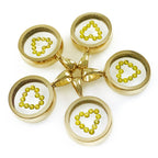 Incogem Floating Diamond Circle Pendant "Heart" Yellow Gold and Canary Diamonds