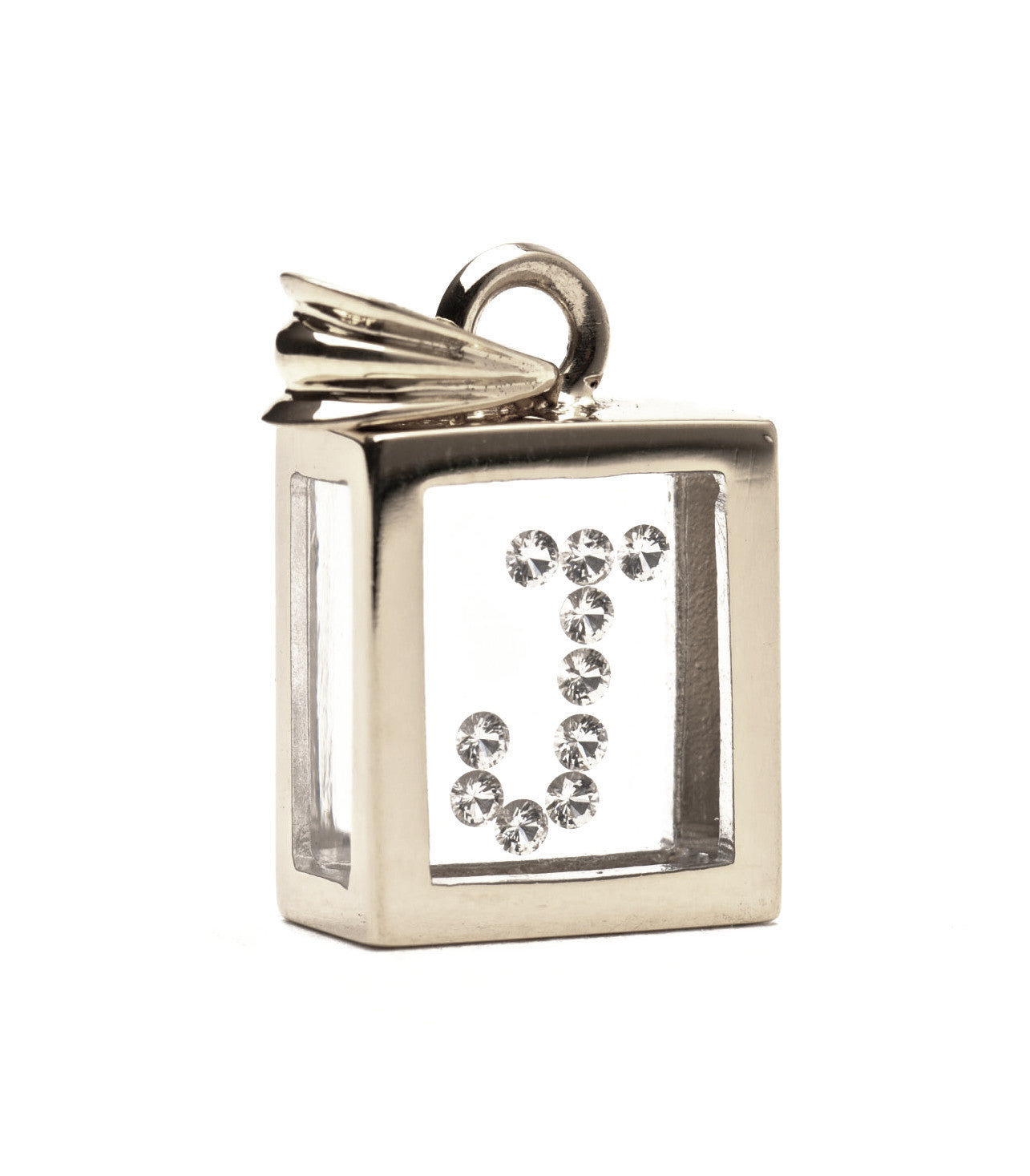 Floating Diamond Pendant: 14k White Gold (A-Z)