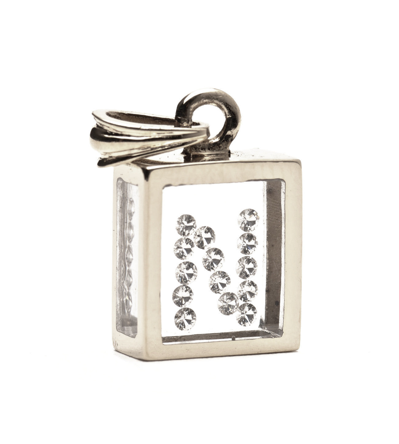 Floating Diamond Pendant: 14k White Gold (A-Z)